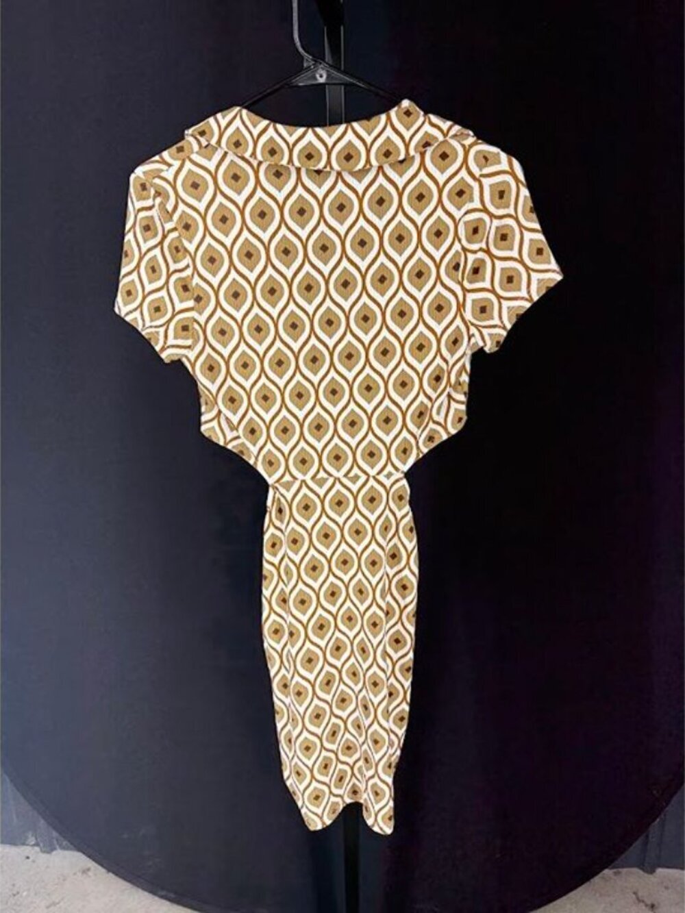 Evolutionary Cut Out Patterned Button Up Collared Dress - Picture 5 of 5